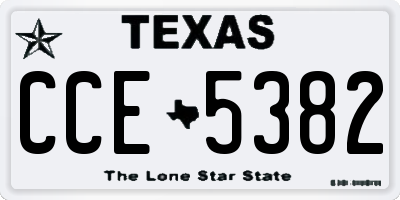 TX license plate CCE5382