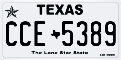 TX license plate CCE5389