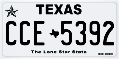 TX license plate CCE5392