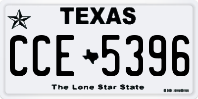 TX license plate CCE5396