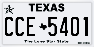 TX license plate CCE5401