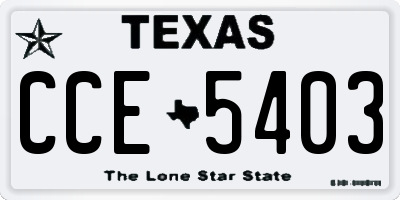 TX license plate CCE5403