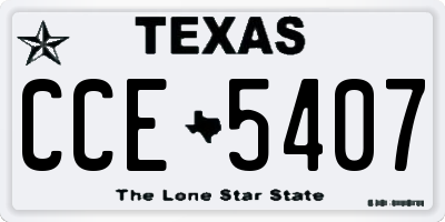 TX license plate CCE5407