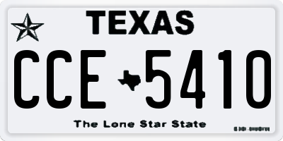 TX license plate CCE5410