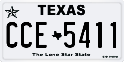 TX license plate CCE5411