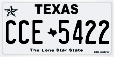 TX license plate CCE5422