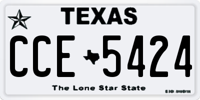 TX license plate CCE5424