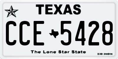 TX license plate CCE5428