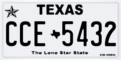 TX license plate CCE5432