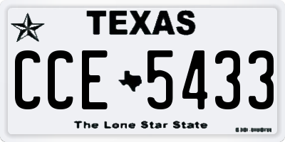 TX license plate CCE5433