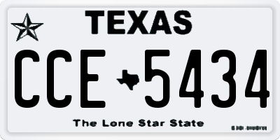 TX license plate CCE5434