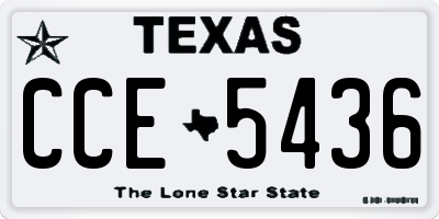 TX license plate CCE5436