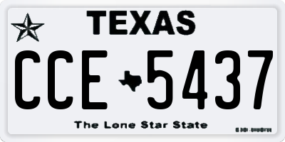 TX license plate CCE5437