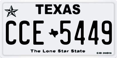 TX license plate CCE5449