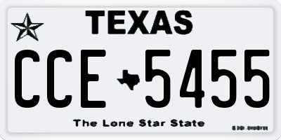TX license plate CCE5455