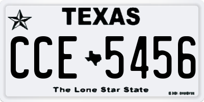 TX license plate CCE5456