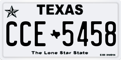 TX license plate CCE5458