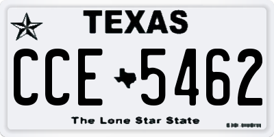 TX license plate CCE5462