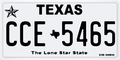TX license plate CCE5465