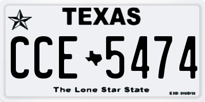 TX license plate CCE5474
