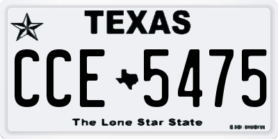 TX license plate CCE5475