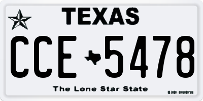 TX license plate CCE5478