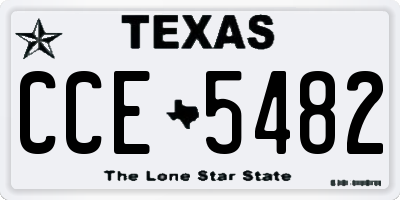 TX license plate CCE5482