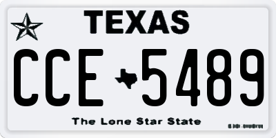 TX license plate CCE5489