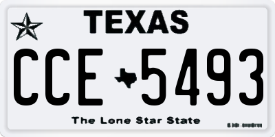 TX license plate CCE5493