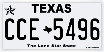 TX license plate CCE5496