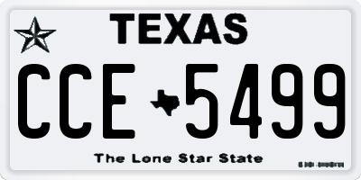 TX license plate CCE5499