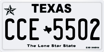TX license plate CCE5502