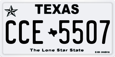 TX license plate CCE5507