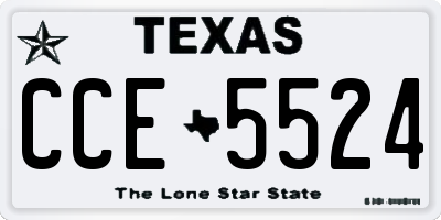 TX license plate CCE5524