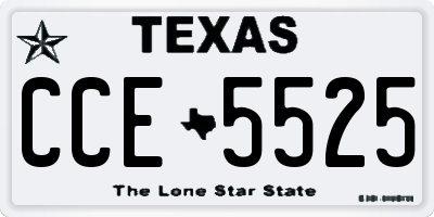 TX license plate CCE5525