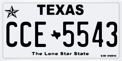TX license plate CCE5543