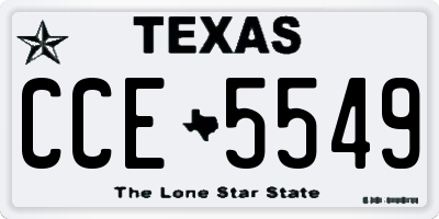 TX license plate CCE5549