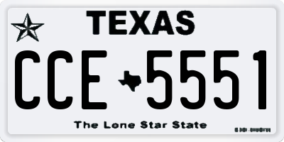 TX license plate CCE5551