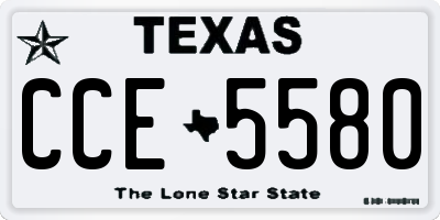 TX license plate CCE5580
