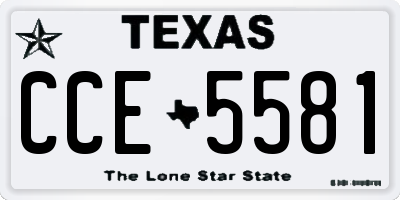 TX license plate CCE5581