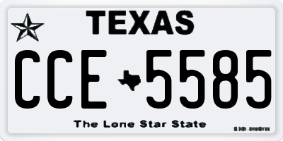 TX license plate CCE5585