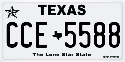 TX license plate CCE5588