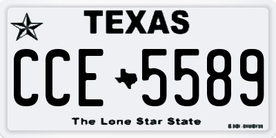 TX license plate CCE5589