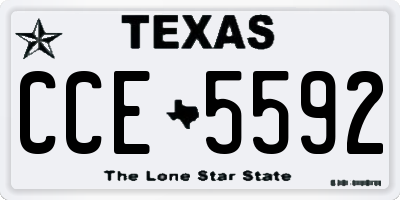 TX license plate CCE5592