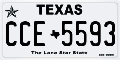 TX license plate CCE5593