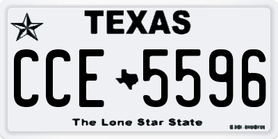 TX license plate CCE5596