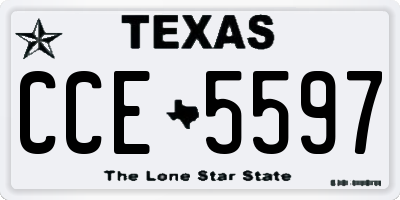 TX license plate CCE5597
