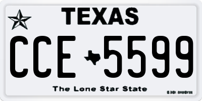 TX license plate CCE5599