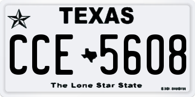 TX license plate CCE5608