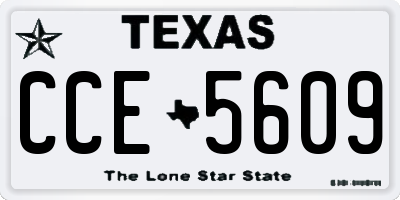TX license plate CCE5609